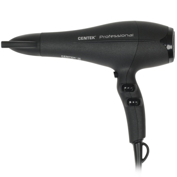 1. Фен Centek CT-2257 (черн) 2000Вт,Soft touch, 2 режима мощности, 2 режима температуры +холодный обдув