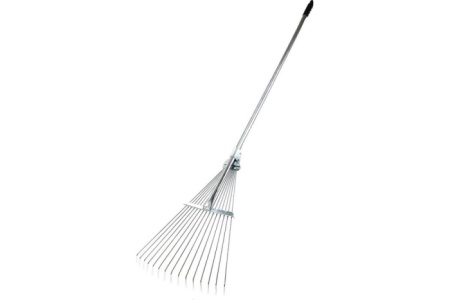 Грабли веерные провол.раздвижные на метал. ручке 15 зуб