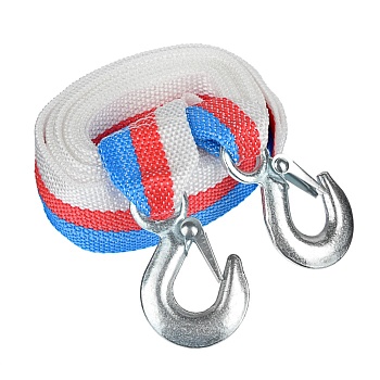 Трос-ремень буксировочный 5,0 т, c крюками, длина 5м